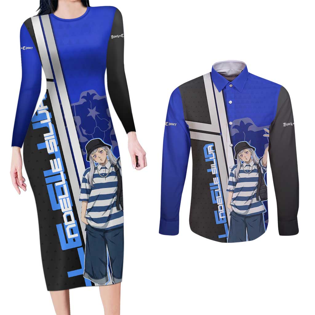 Black Clover Noelle Silva Couples Matching Long Sleeve Bodycon Dress and Long Sleeve Button Shirt Urban Streetwear Anime Style