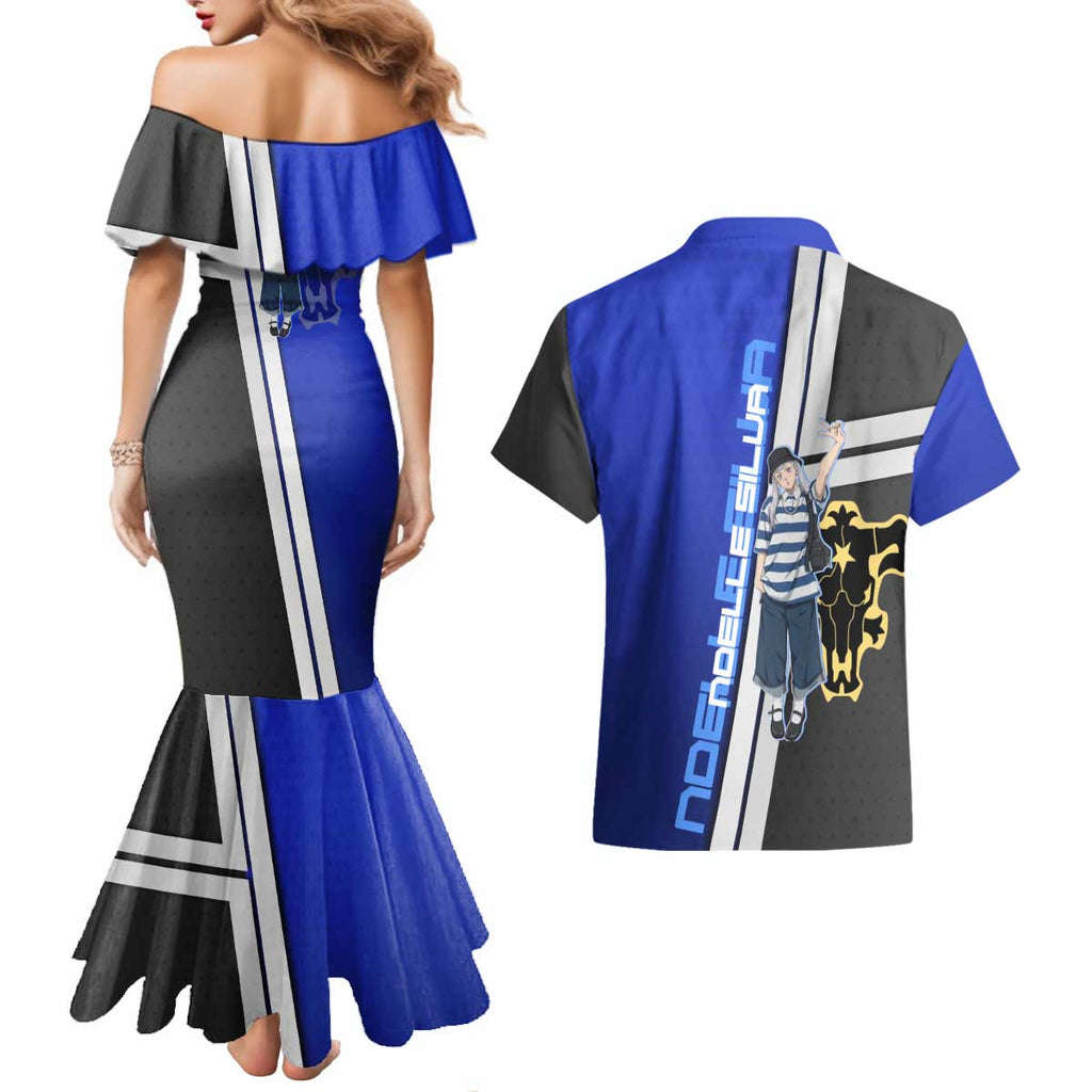 Black Clover Noelle Silva Couples Matching Mermaid Dress and Hawaiian Shirt Urban Streetwear Anime Style