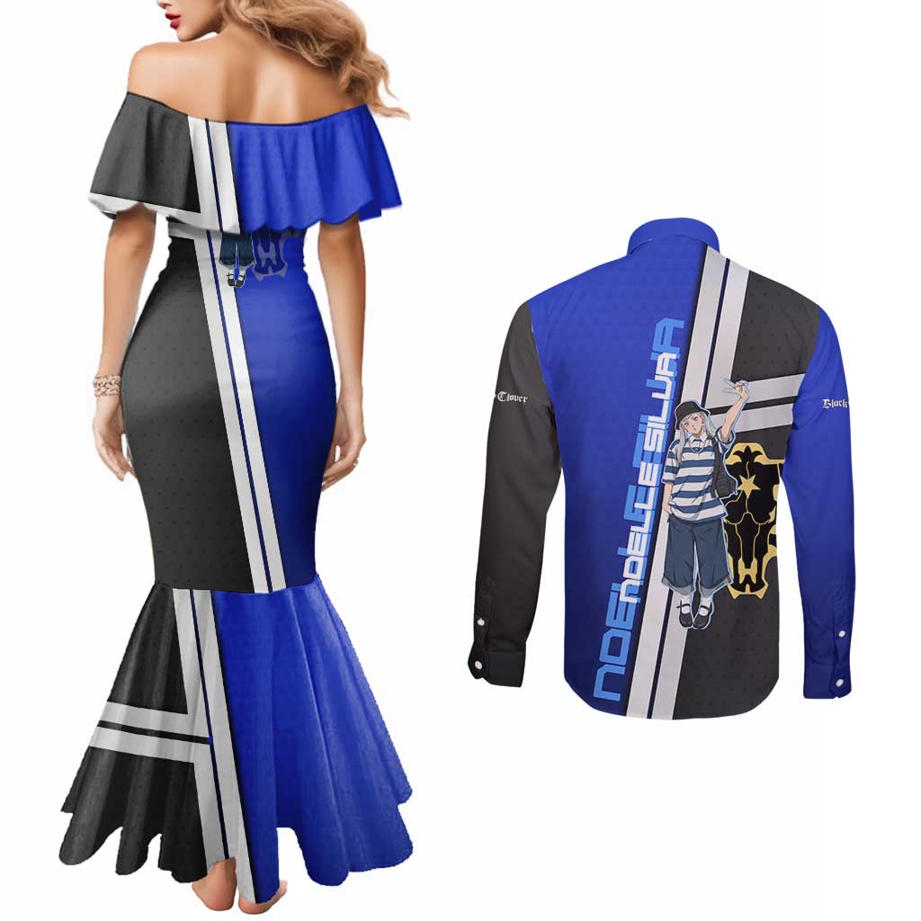 Black Clover Noelle Silva Couples Matching Mermaid Dress and Long Sleeve Button Shirt Urban Streetwear Anime Style