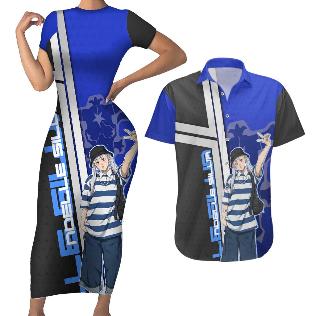 Black Clover Noelle Silva Couples Matching Short Sleeve Bodycon Dress and Hawaiian Shirt Urban Streetwear Anime Style
