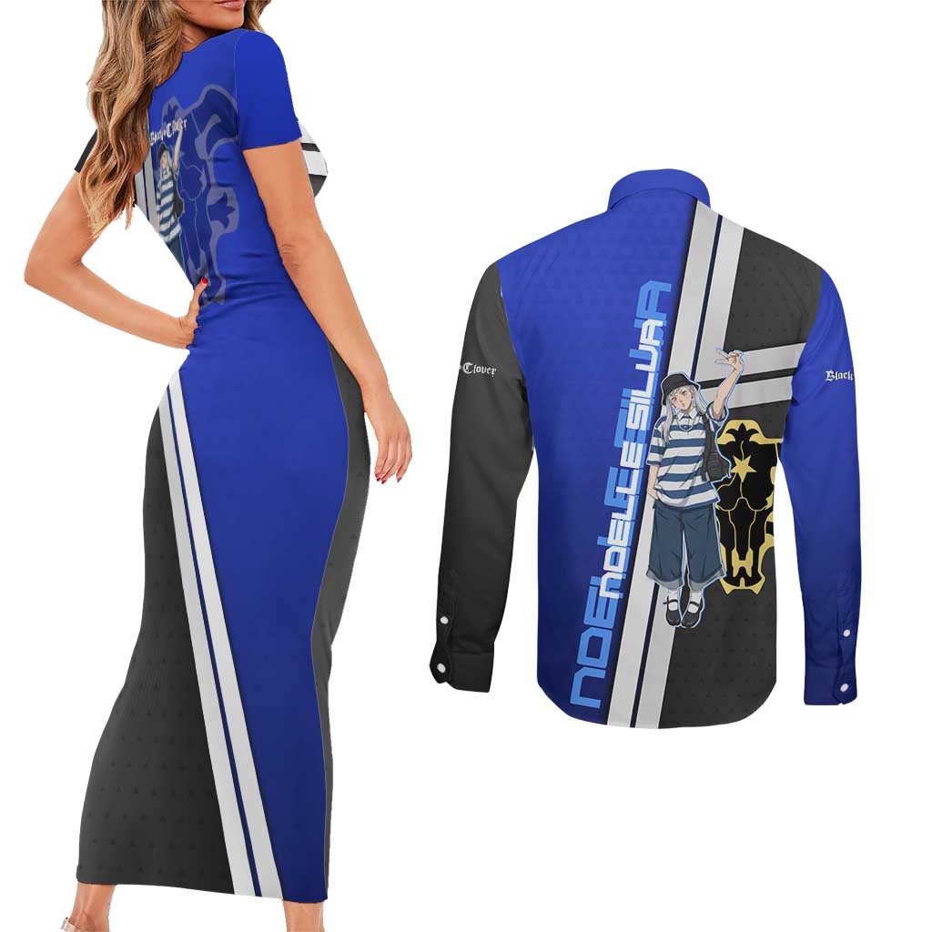 Black Clover Noelle Silva Couples Matching Short Sleeve Bodycon Dress and Long Sleeve Button Shirt Urban Streetwear Anime Style