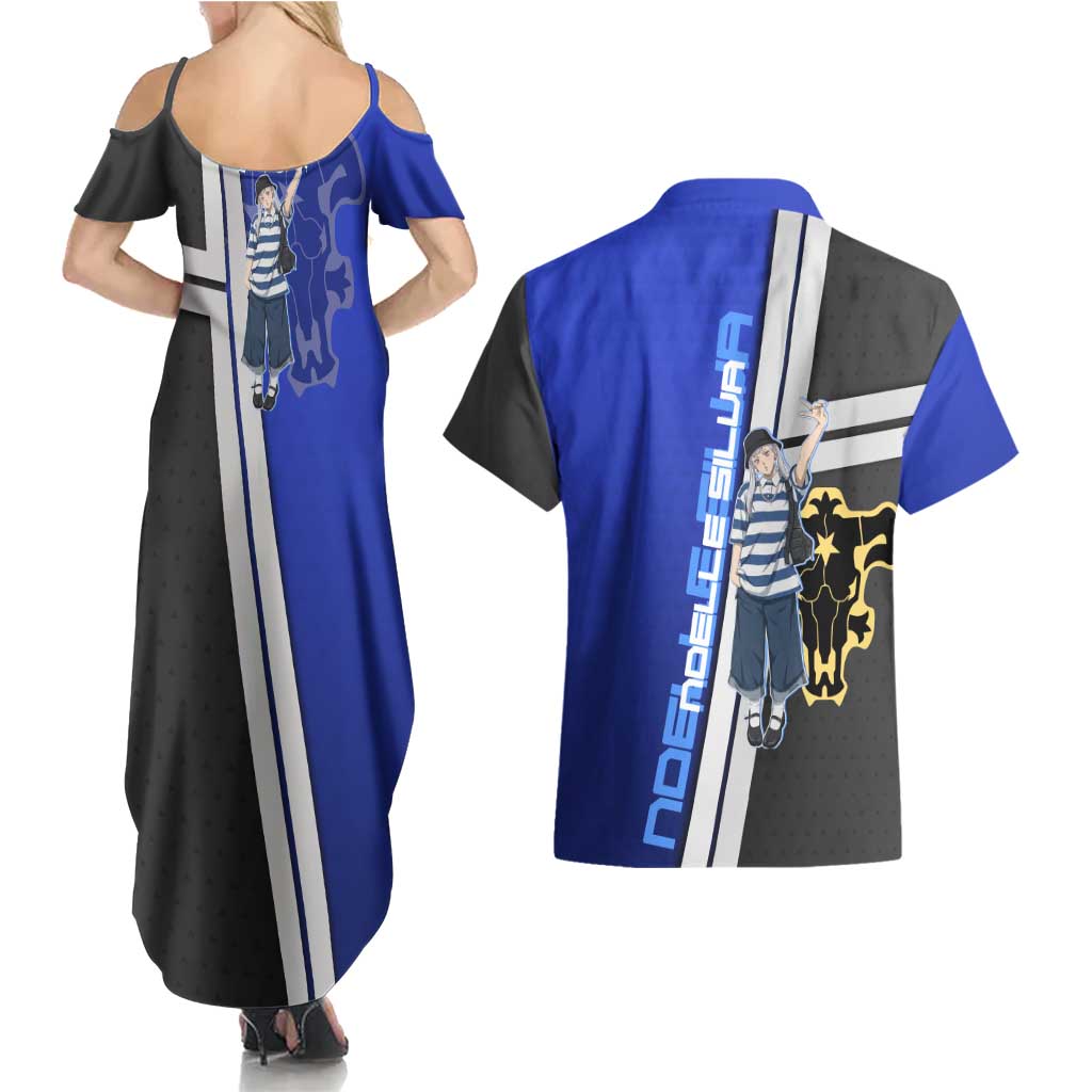 Black Clover Noelle Silva Couples Matching Summer Maxi Dress and Hawaiian Shirt Urban Streetwear Anime Style