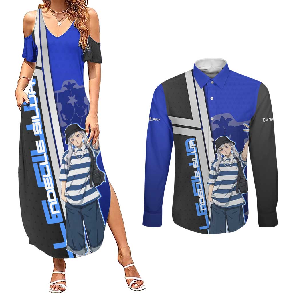 Black Clover Noelle Silva Couples Matching Summer Maxi Dress and Long Sleeve Button Shirt Urban Streetwear Anime Style