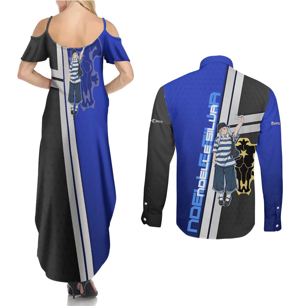 Black Clover Noelle Silva Couples Matching Summer Maxi Dress and Long Sleeve Button Shirt Urban Streetwear Anime Style