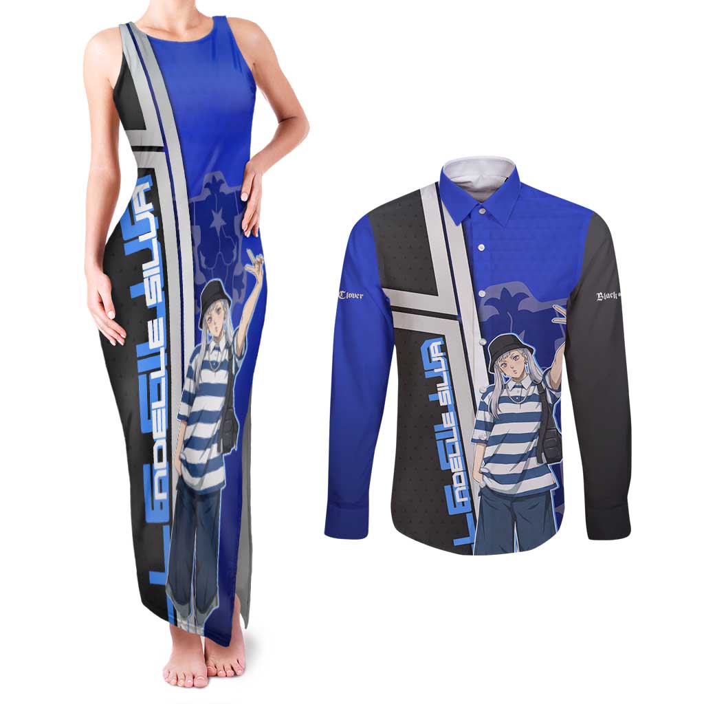 Black Clover Noelle Silva Couples Matching Tank Maxi Dress and Long Sleeve Button Shirt Urban Streetwear Anime Style