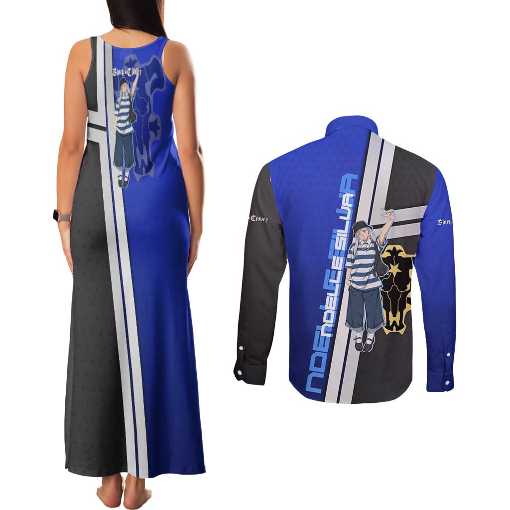 Black Clover Noelle Silva Couples Matching Tank Maxi Dress and Long Sleeve Button Shirt Urban Streetwear Anime Style