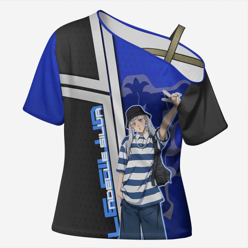 Black Clover Noelle Silva Cross Shoulder Shirt Urban Streetwear Anime Style
