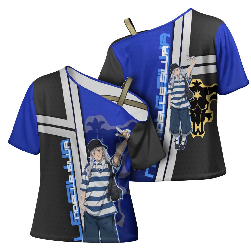 Black Clover Noelle Silva Cross Shoulder Shirt Urban Streetwear Anime Style