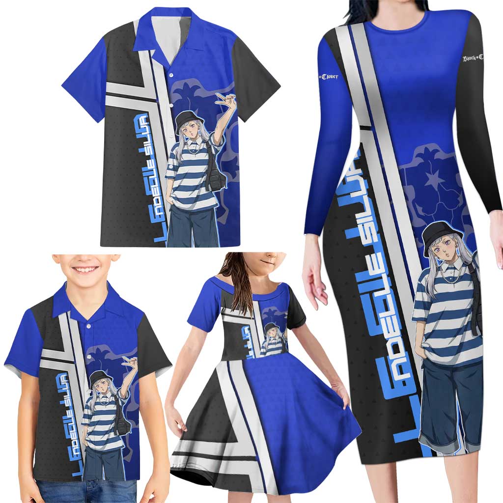 Black Clover Noelle Silva Family Matching Long Sleeve Bodycon Dress and Hawaiian Shirt Urban Streetwear Anime Style