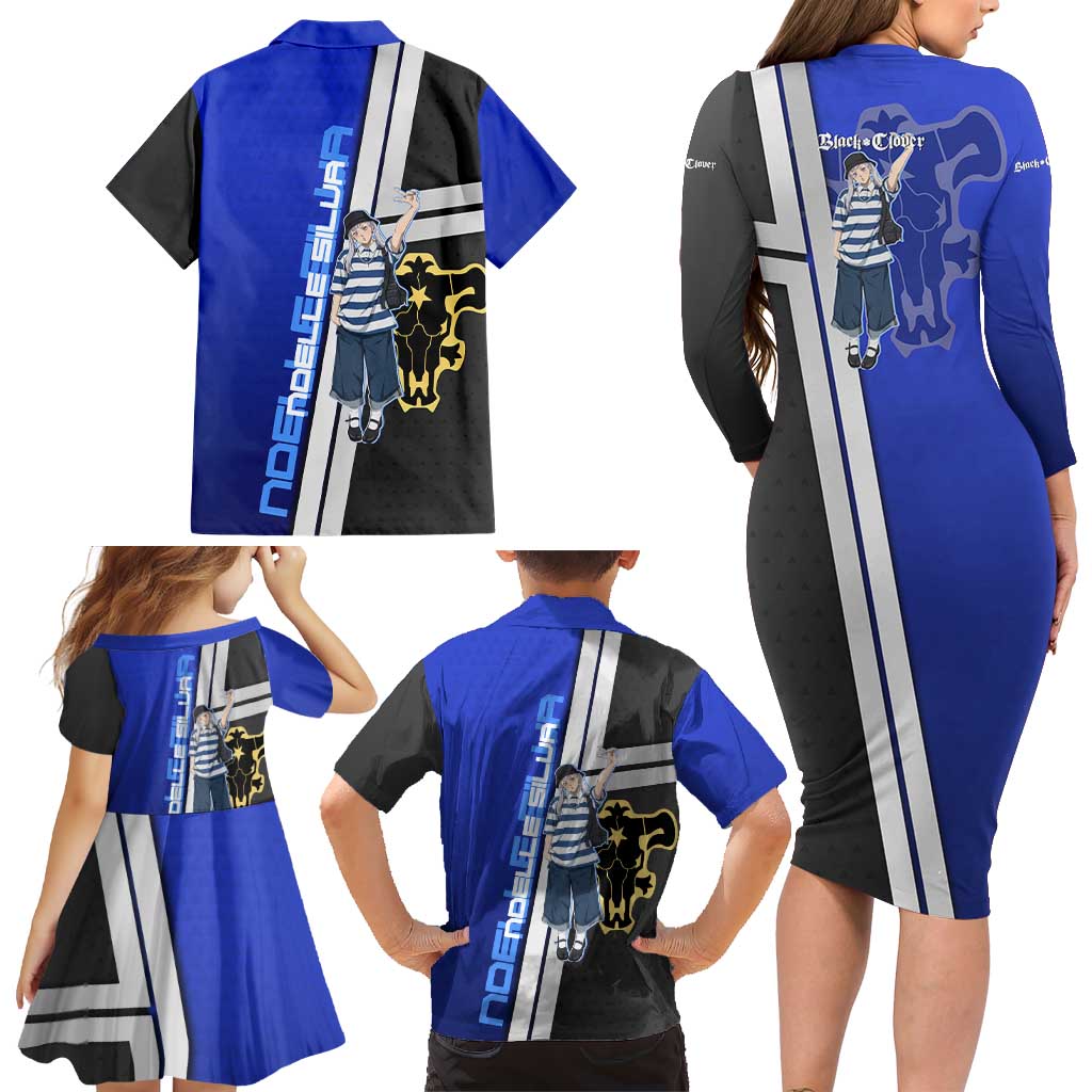 Black Clover Noelle Silva Family Matching Long Sleeve Bodycon Dress and Hawaiian Shirt Urban Streetwear Anime Style