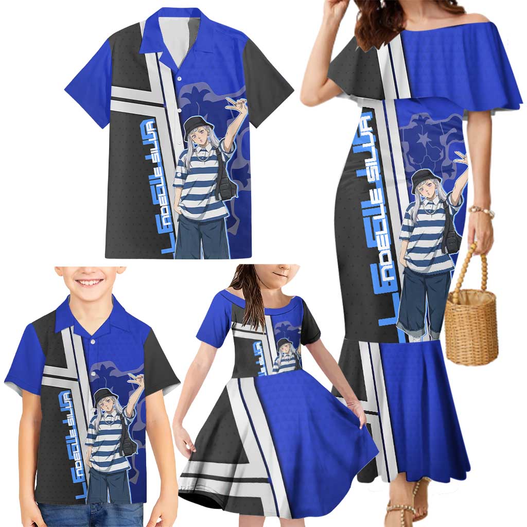 Black Clover Noelle Silva Family Matching Mermaid Dress and Hawaiian Shirt Urban Streetwear Anime Style