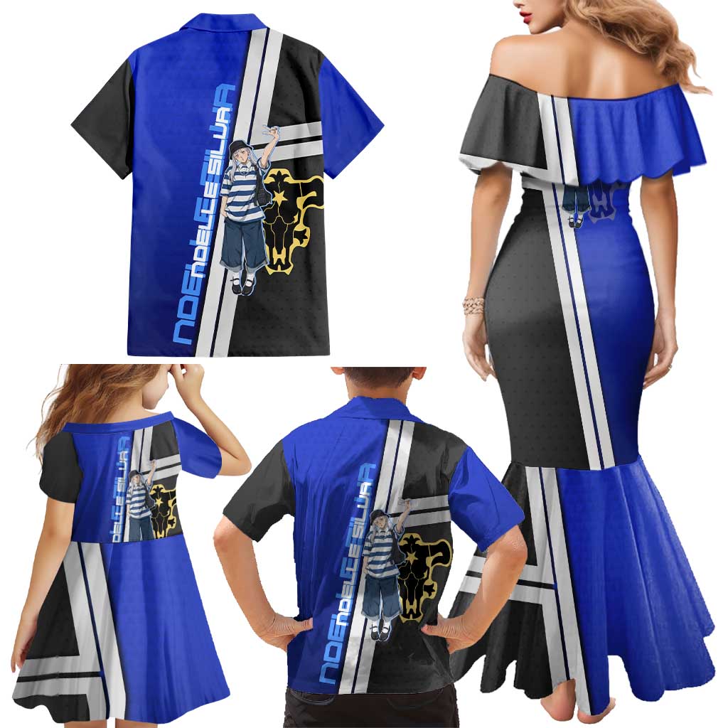 Black Clover Noelle Silva Family Matching Mermaid Dress and Hawaiian Shirt Urban Streetwear Anime Style