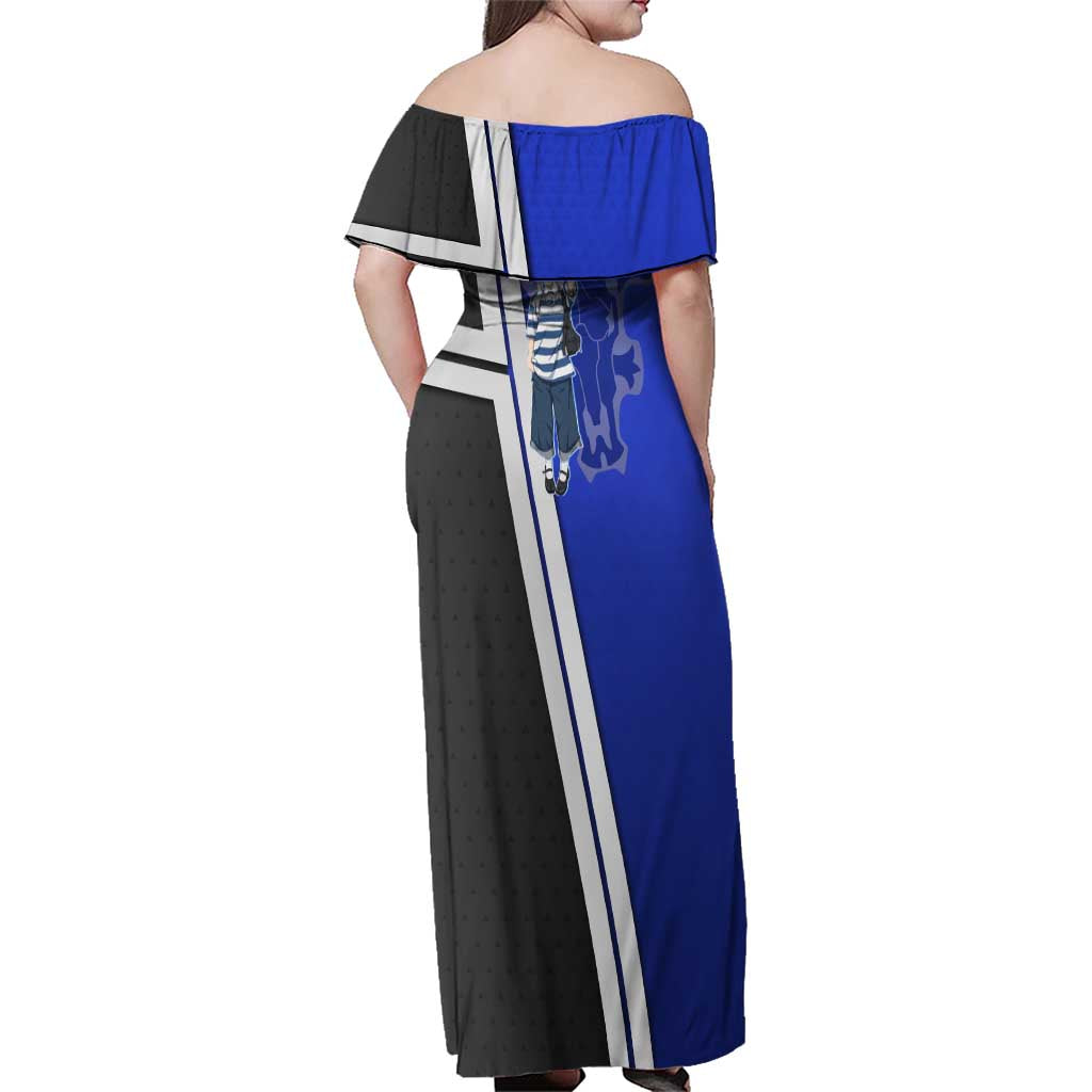 Black Clover Noelle Silva Family Matching Off Shoulder Maxi Dress and Hawaiian Shirt Urban Streetwear Anime Style