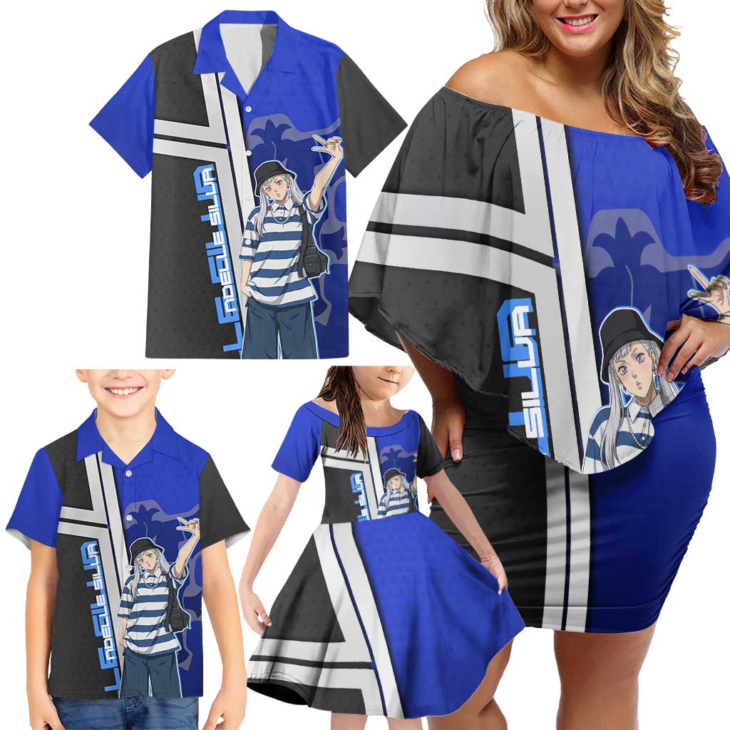 Black Clover Noelle Silva Family Matching Off Shoulder Short Dress and Hawaiian Shirt Urban Streetwear Anime Style