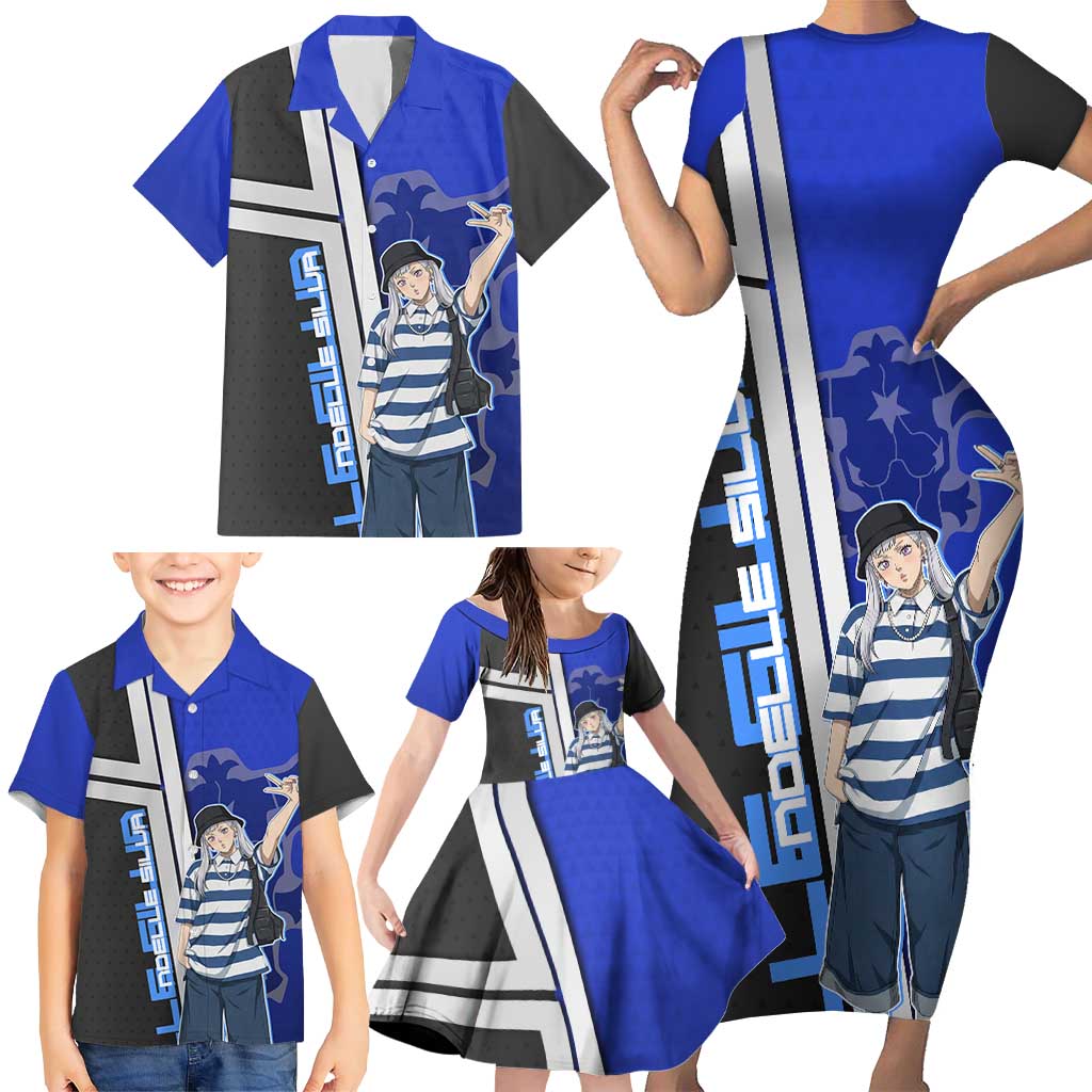 Black Clover Noelle Silva Family Matching Short Sleeve Bodycon Dress and Hawaiian Shirt Urban Streetwear Anime Style