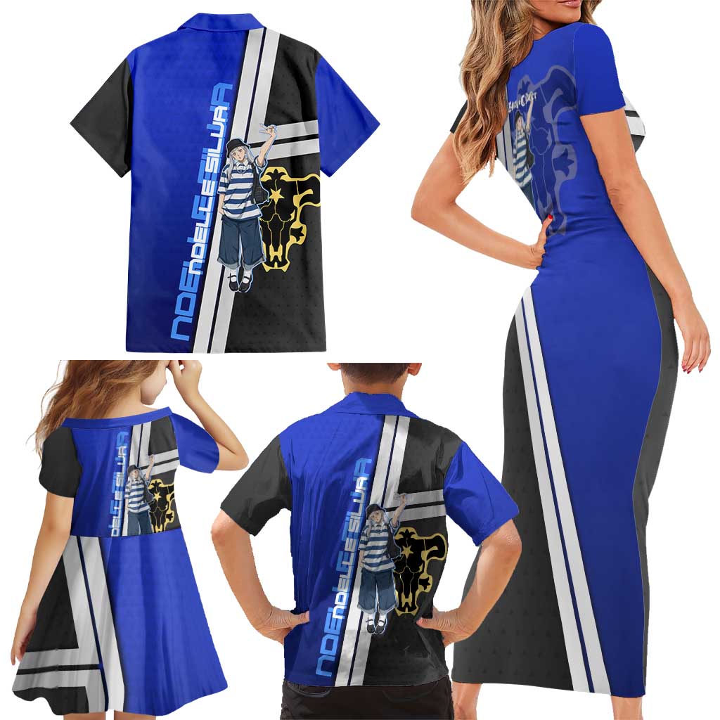 Black Clover Noelle Silva Family Matching Short Sleeve Bodycon Dress and Hawaiian Shirt Urban Streetwear Anime Style
