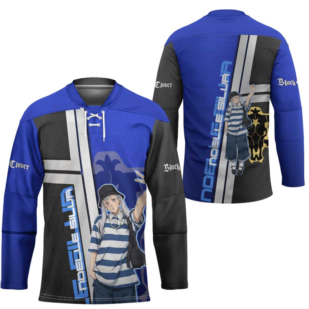 Black Clover Noelle Silva Hockey Jersey Urban Streetwear Anime Style