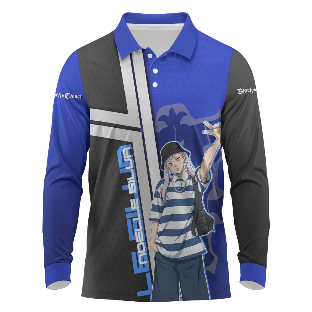 Black Clover Noelle Silva Long Sleeve Polo Shirt Urban Streetwear Anime Style