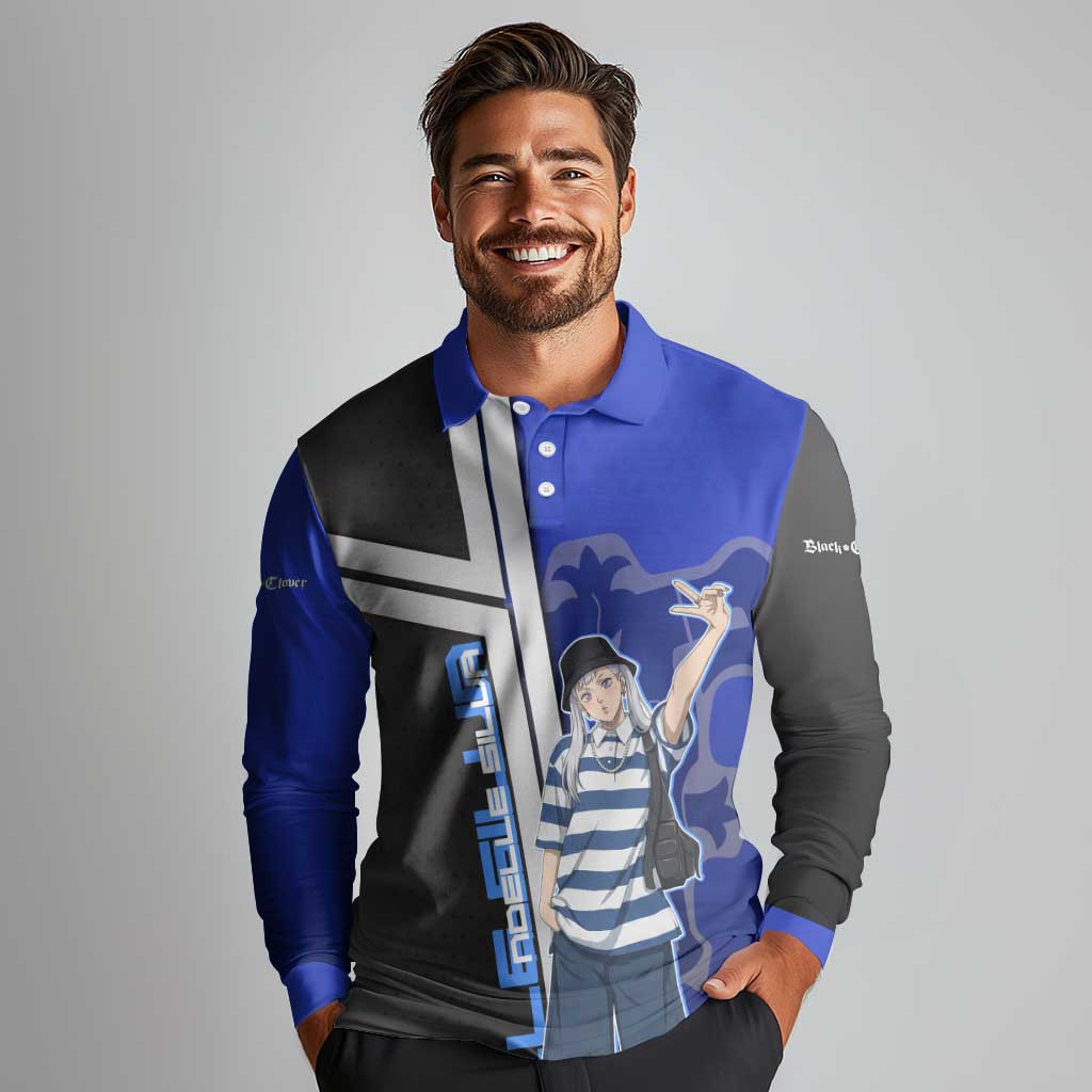 Black Clover Noelle Silva Long Sleeve Polo Shirt Urban Streetwear Anime Style