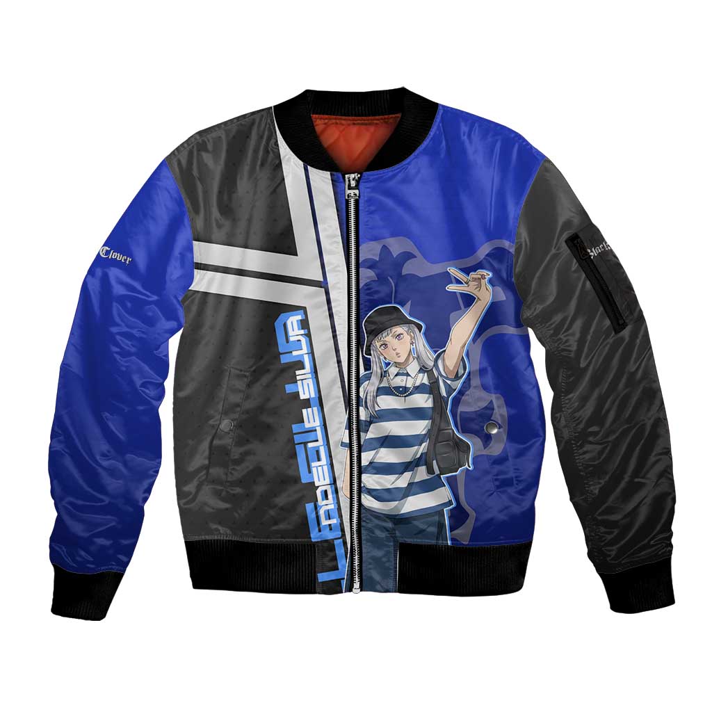 Black Clover Noelle Silva Sleeve Zip Bomber Jacket Urban Streetwear Anime Style