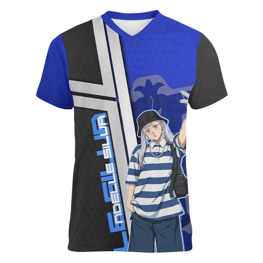 Black Clover Noelle Silva Women V-Neck T-Shirt Urban Streetwear Anime Style
