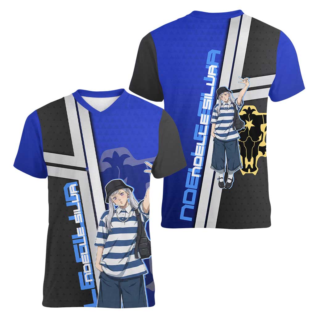 Black Clover Noelle Silva Women V-Neck T-Shirt Urban Streetwear Anime Style