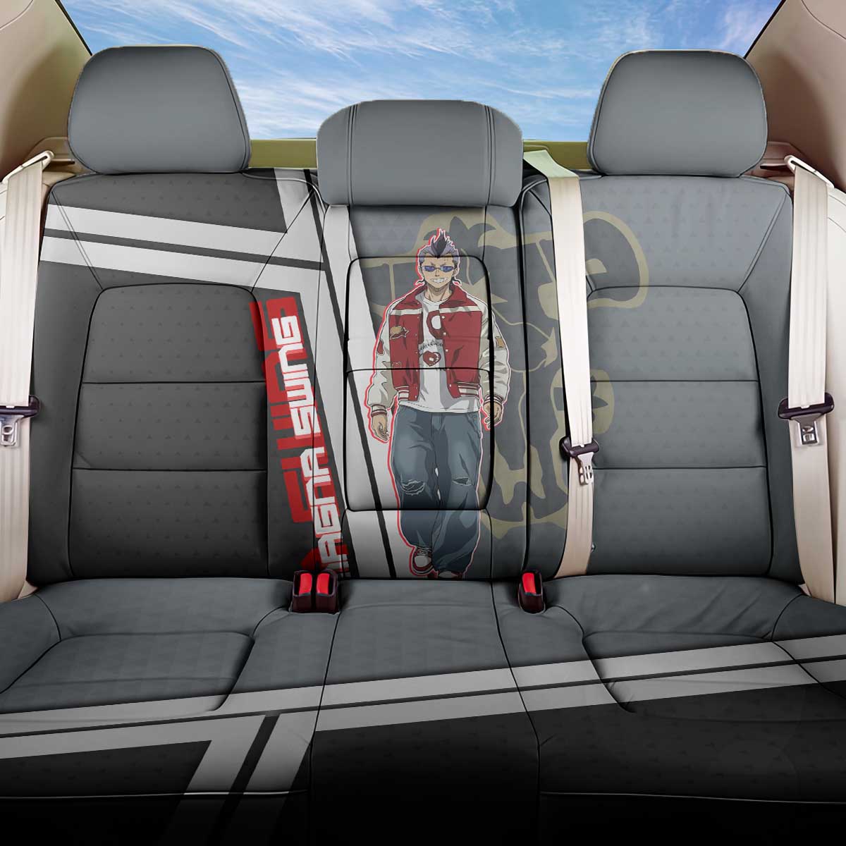 Black Clover Magna Swing Back Car Seat Cover Retro Anime Street Style