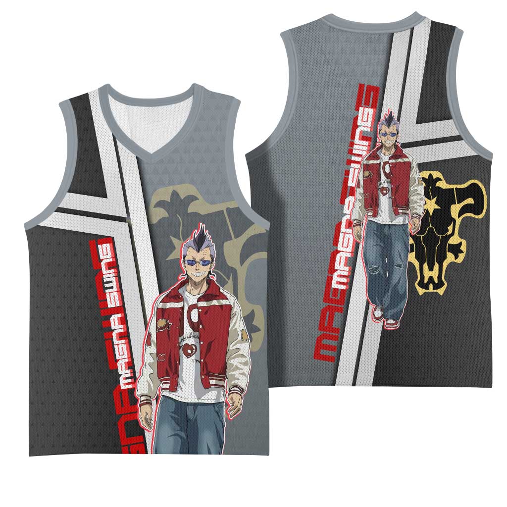 Black Clover Magna Swing Basketball Jersey Retro Anime Street Style