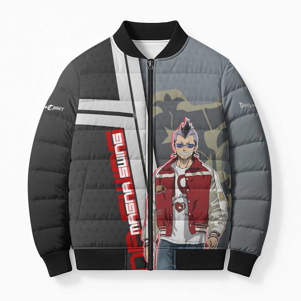 Black Clover Magna Swing Bomber Puffer Jacket Retro Anime Street Style