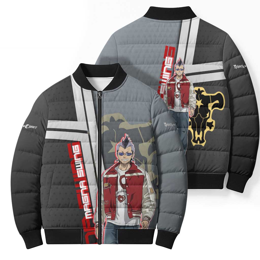 Black Clover Magna Swing Bomber Puffer Jacket Retro Anime Street Style