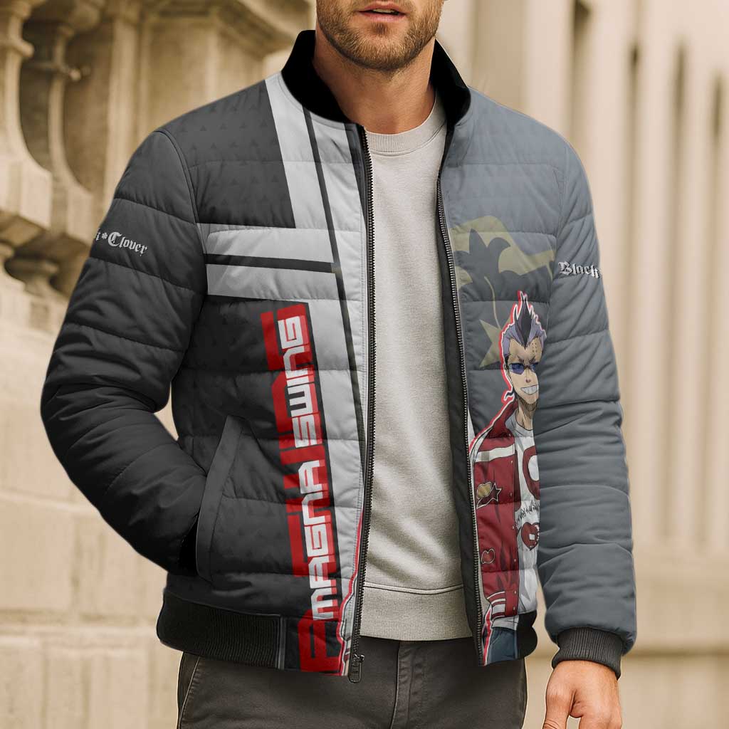 Black Clover Magna Swing Bomber Puffer Jacket Retro Anime Street Style