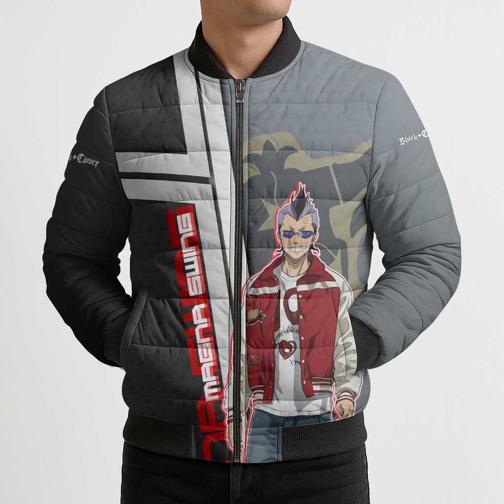 Black Clover Magna Swing Bomber Puffer Jacket Retro Anime Street Style