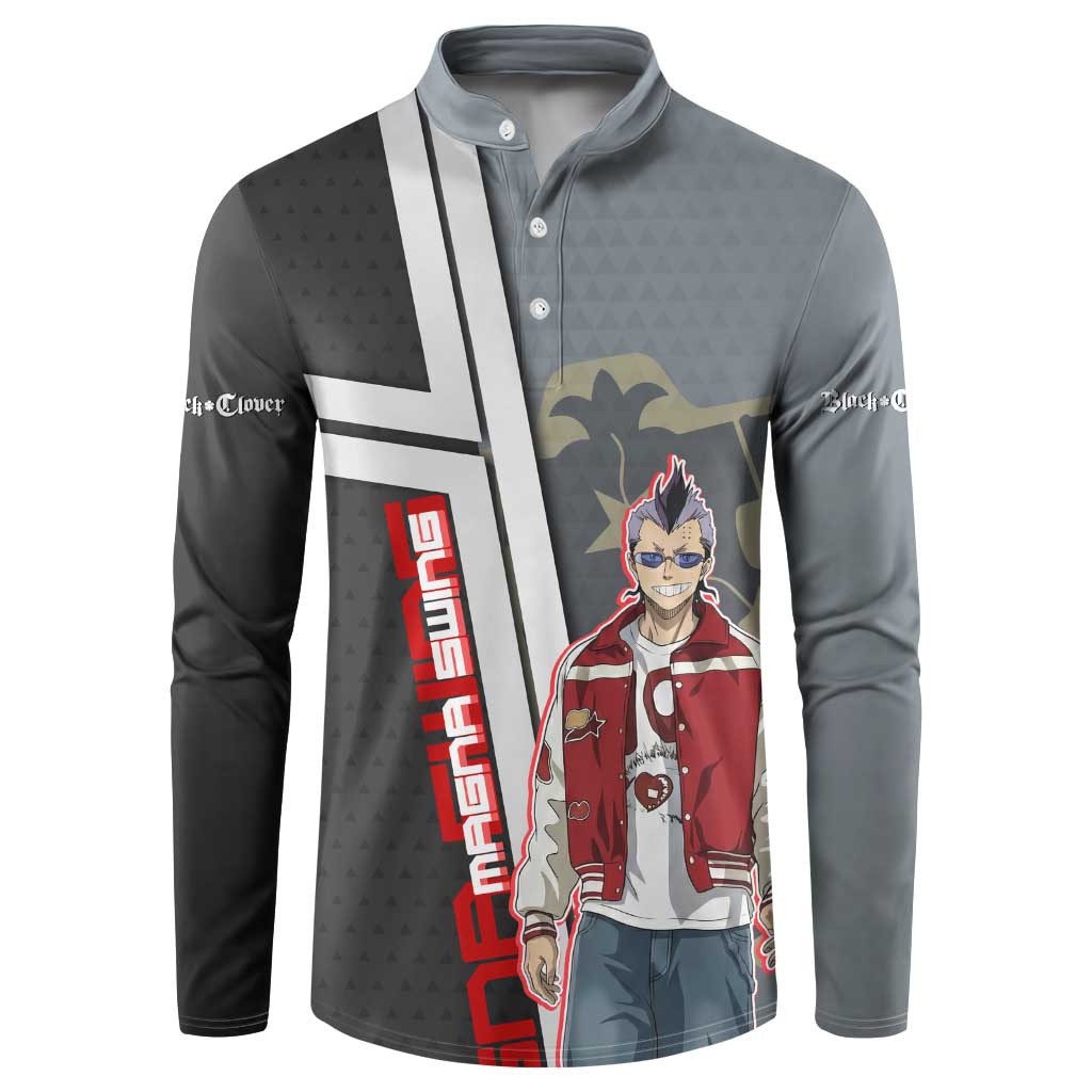 Black Clover Magna Swing Button Sweatshirt Retro Anime Street Style