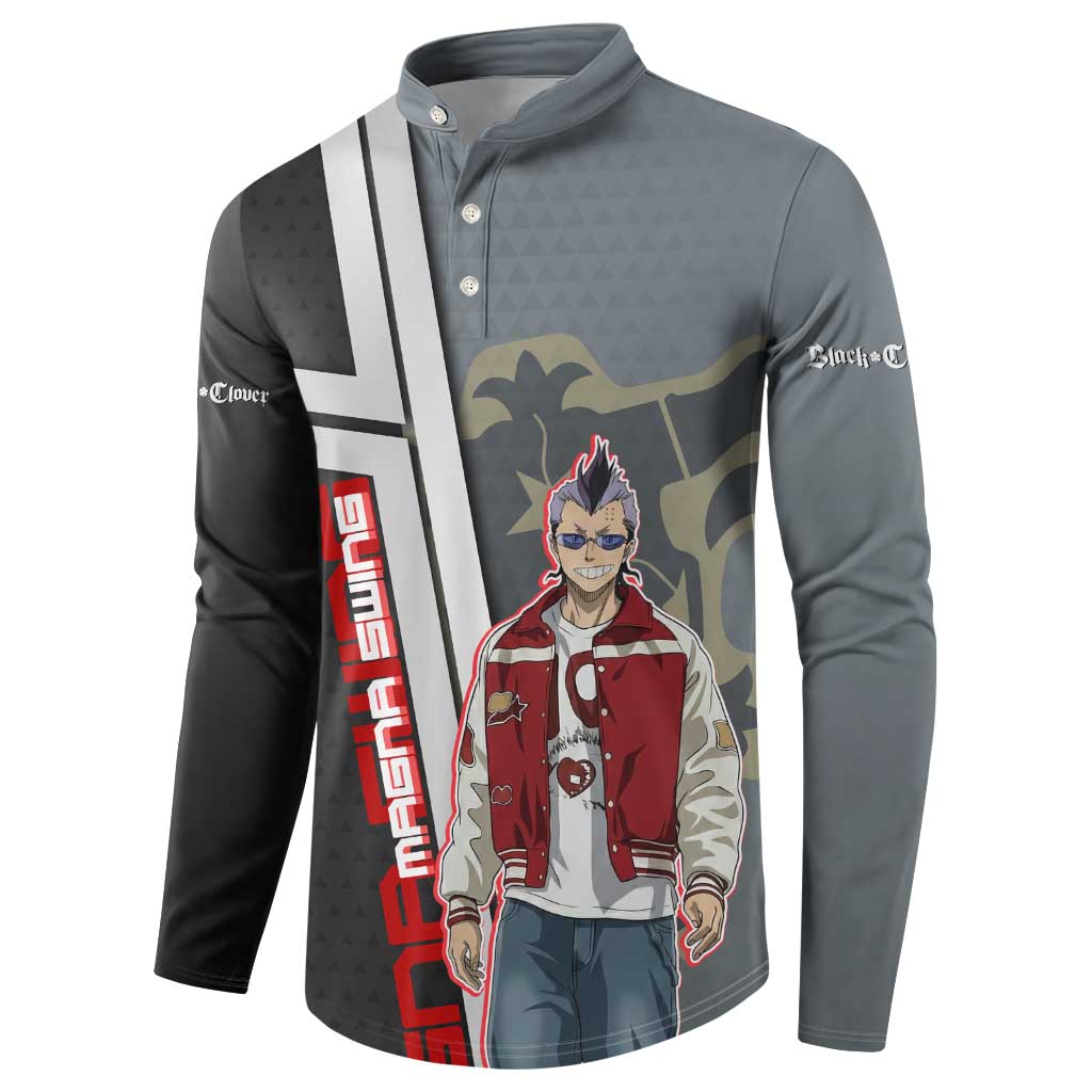 Black Clover Magna Swing Button Sweatshirt Retro Anime Street Style