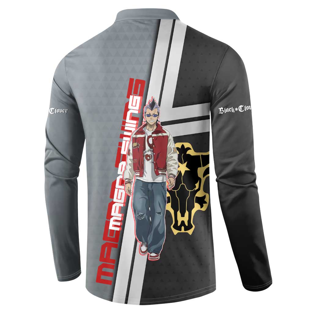 Black Clover Magna Swing Button Sweatshirt Retro Anime Street Style