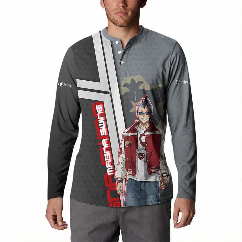 Black Clover Magna Swing Button Sweatshirt Retro Anime Street Style