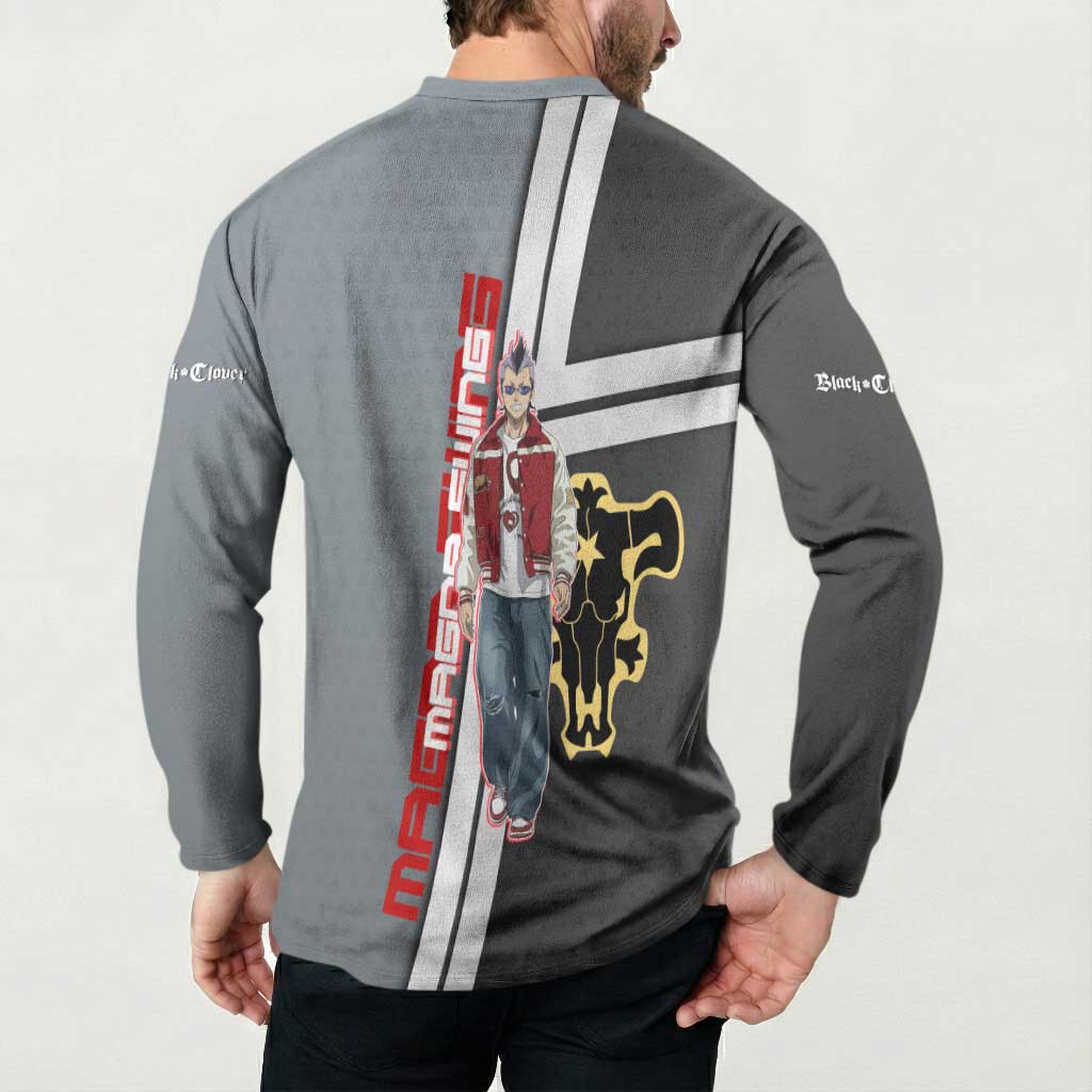 Black Clover Magna Swing Button Sweatshirt Retro Anime Street Style