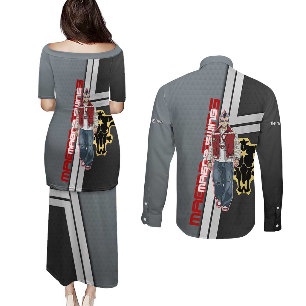 Black Clover Magna Swing Couples Matching Puletasi and Long Sleeve Button Shirt Retro Anime Street Style