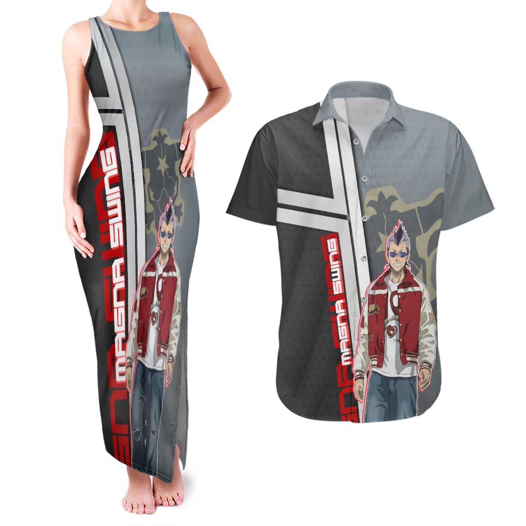 Black Clover Magna Swing Couples Matching Tank Maxi Dress and Hawaiian Shirt Retro Anime Street Style