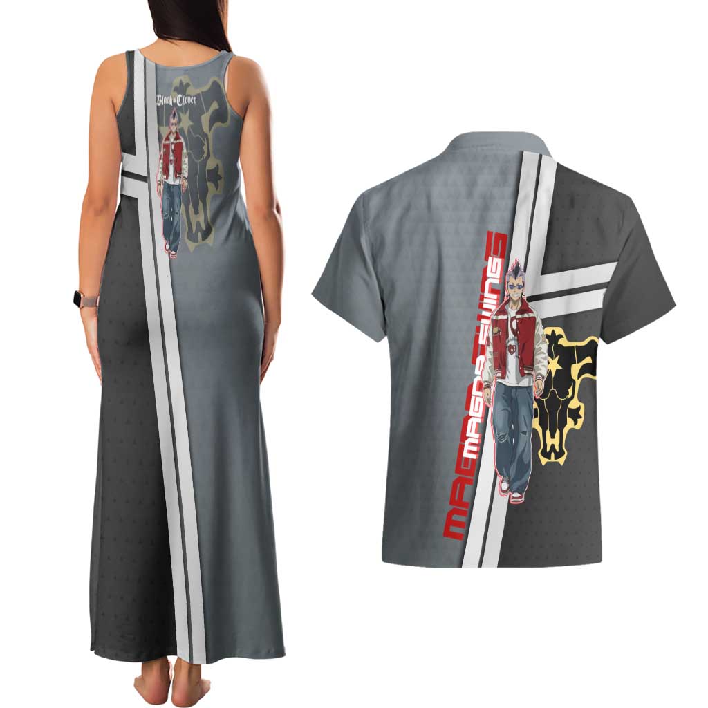 Black Clover Magna Swing Couples Matching Tank Maxi Dress and Hawaiian Shirt Retro Anime Street Style