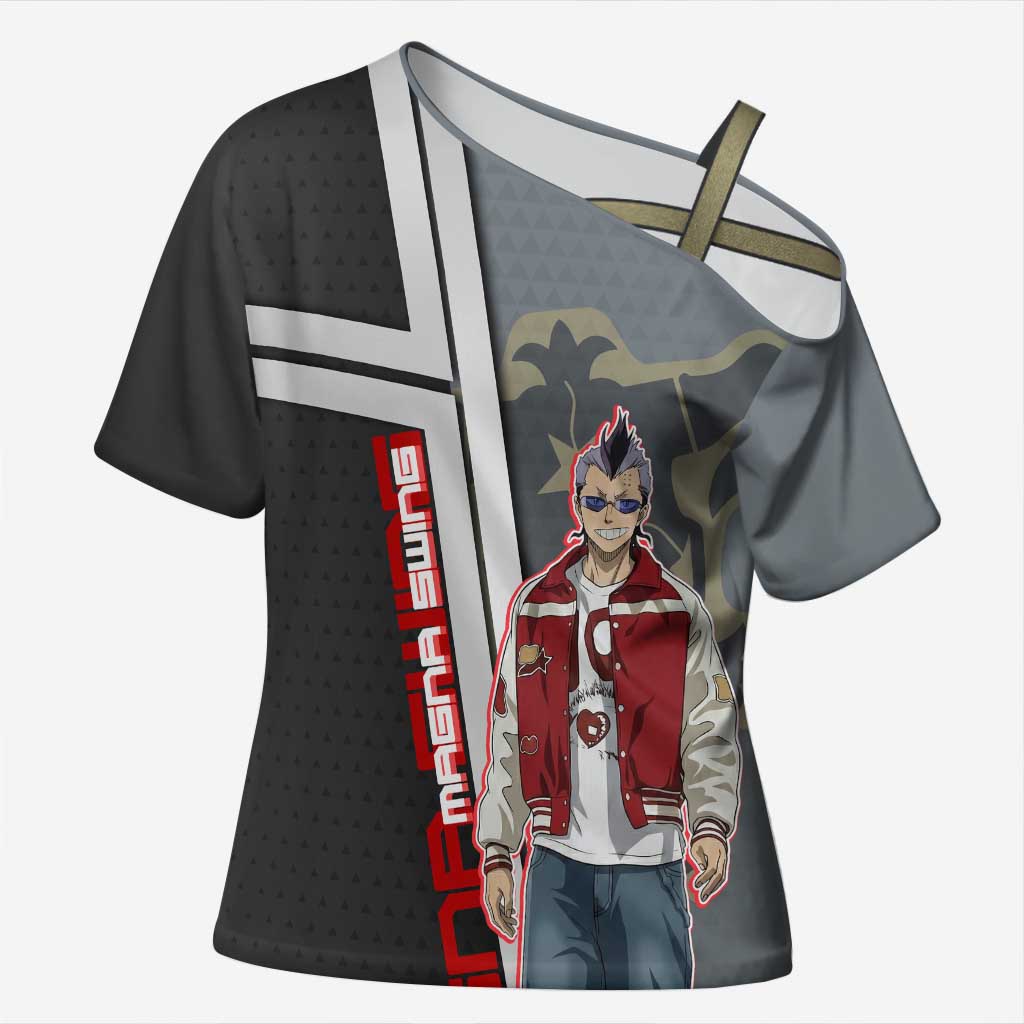 Black Clover Magna Swing Cross Shoulder Shirt Retro Anime Street Style