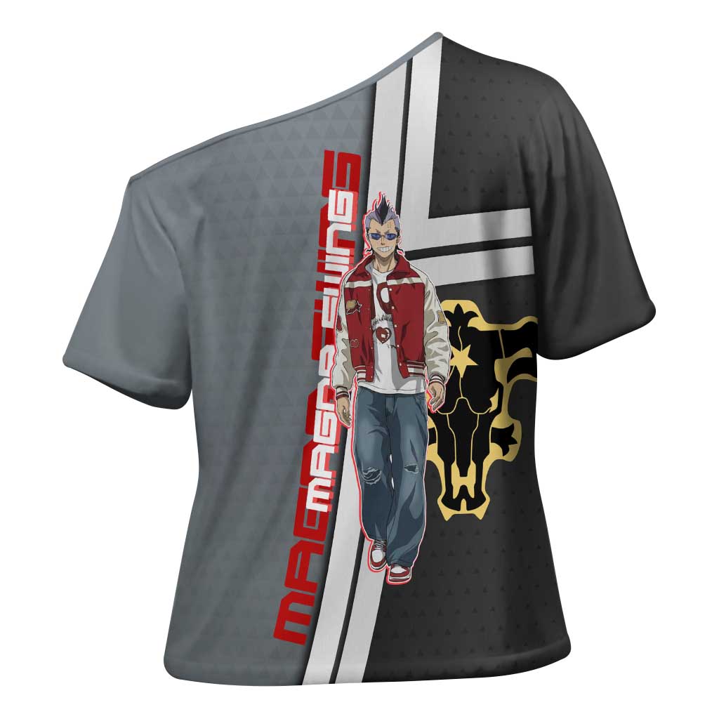 Black Clover Magna Swing Cross Shoulder Shirt Retro Anime Street Style