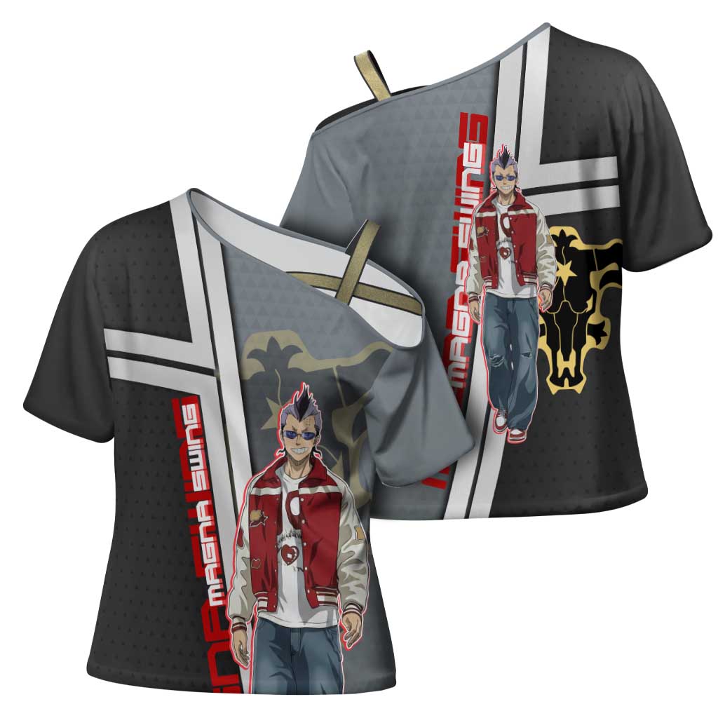 Black Clover Magna Swing Cross Shoulder Shirt Retro Anime Street Style