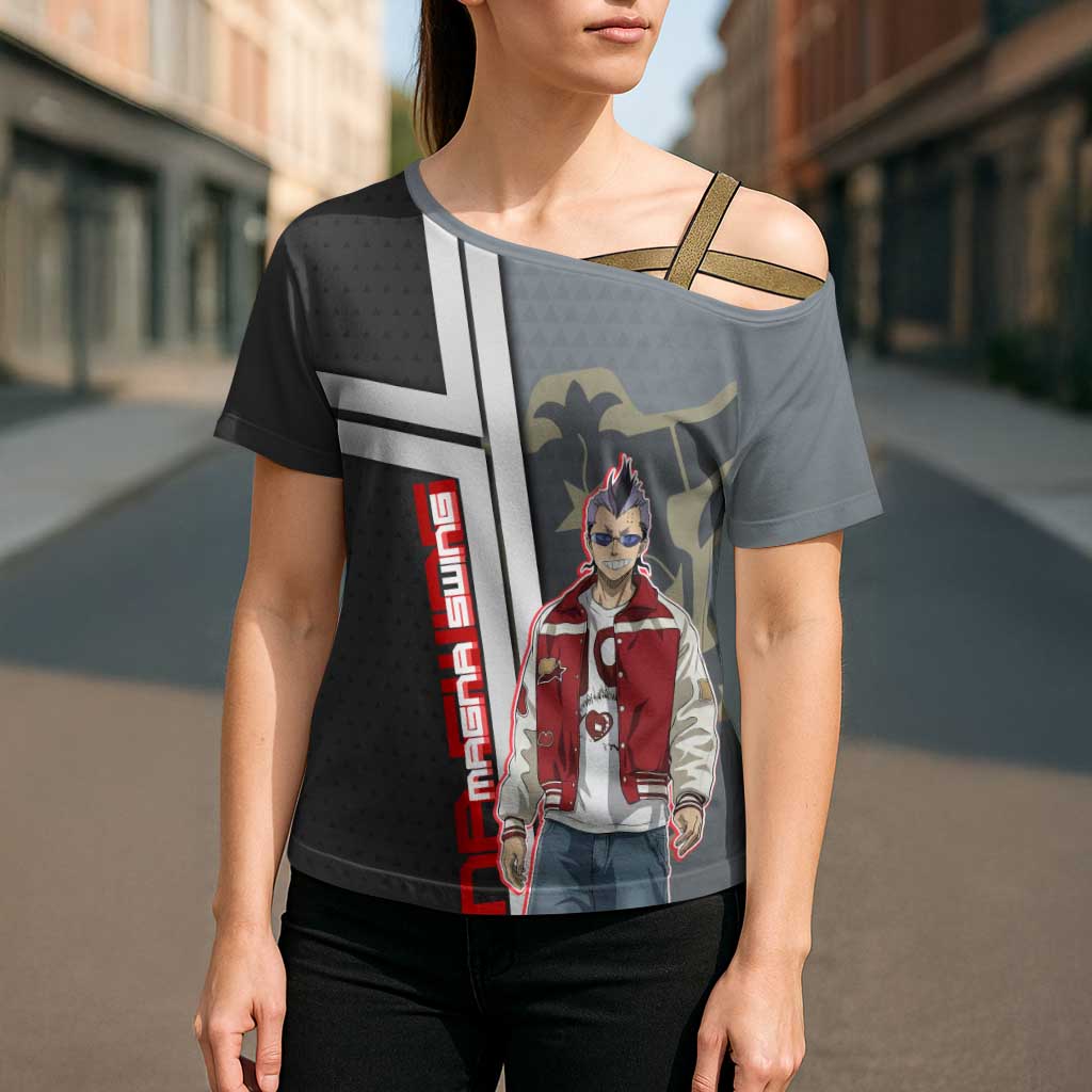 Black Clover Magna Swing Cross Shoulder Shirt Retro Anime Street Style
