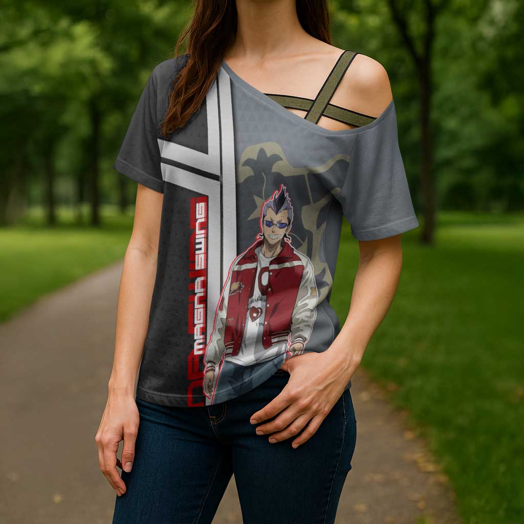 Black Clover Magna Swing Cross Shoulder Shirt Retro Anime Street Style
