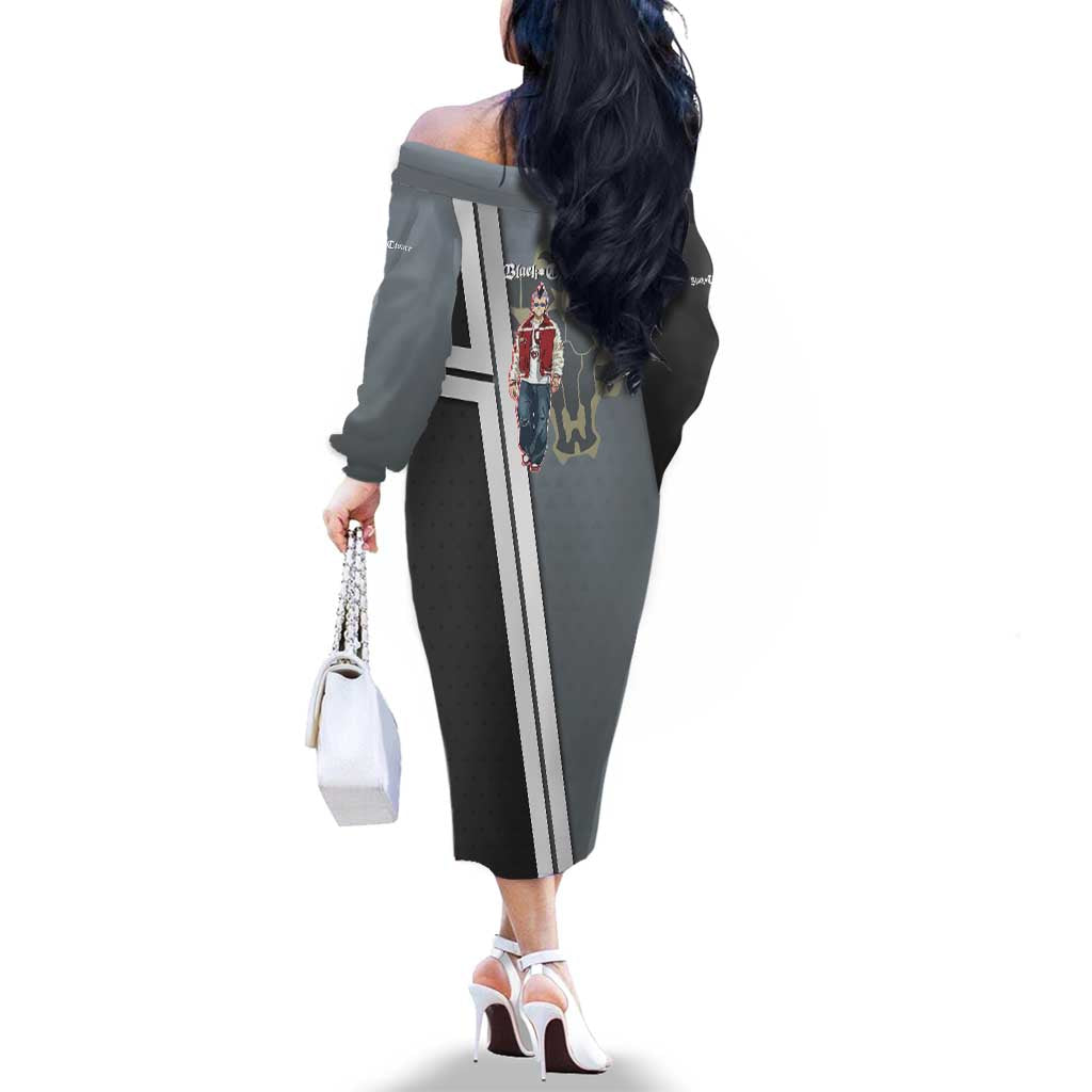 Black Clover Magna Swing Family Matching Off The Shoulder Long Sleeve Dress and Hawaiian Shirt Retro Anime Street Style