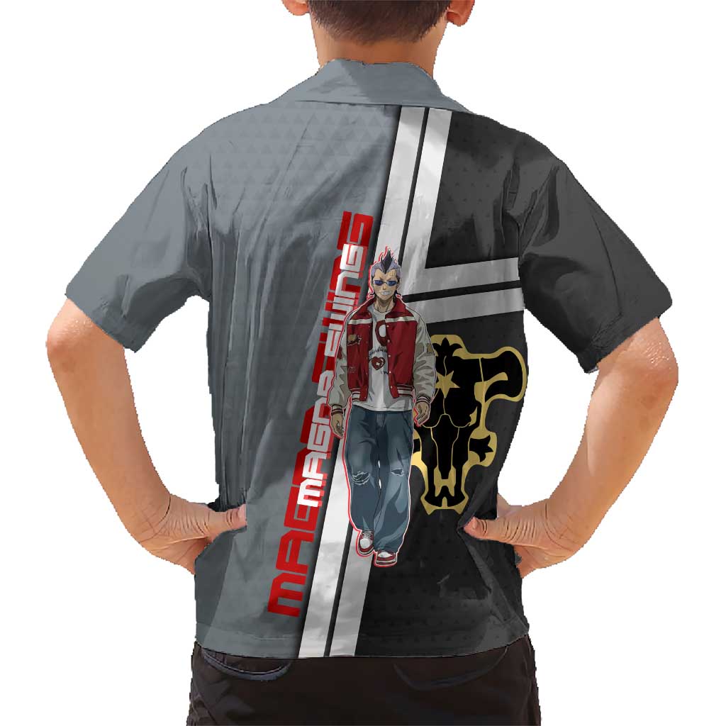 Black Clover Magna Swing Family Matching Off Shoulder Short Dress and Hawaiian Shirt Retro Anime Street Style