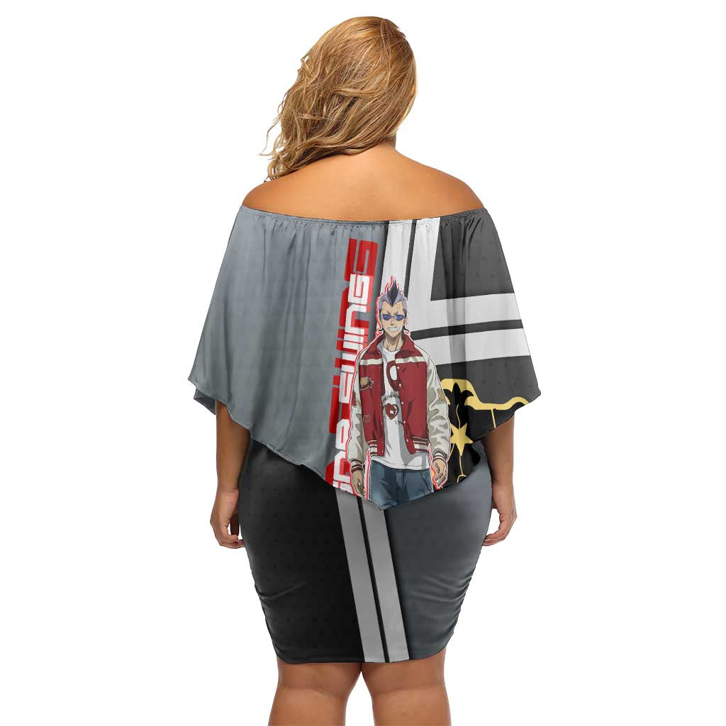 Black Clover Magna Swing Family Matching Off Shoulder Short Dress and Hawaiian Shirt Retro Anime Street Style