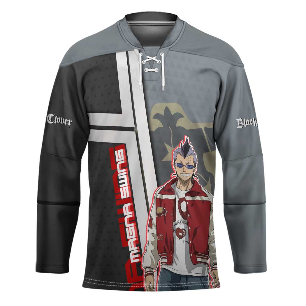 Black Clover Magna Swing Hockey Jersey Retro Anime Street Style