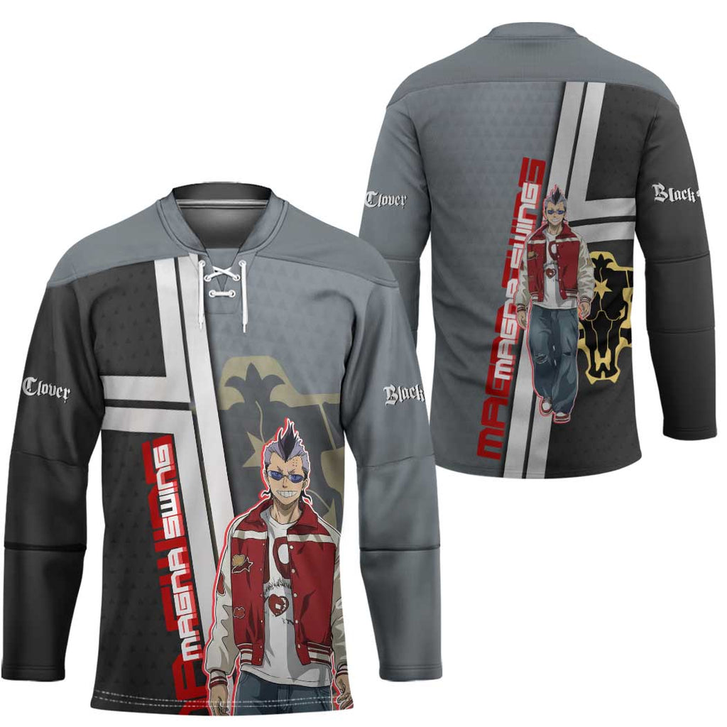 Black Clover Magna Swing Hockey Jersey Retro Anime Street Style